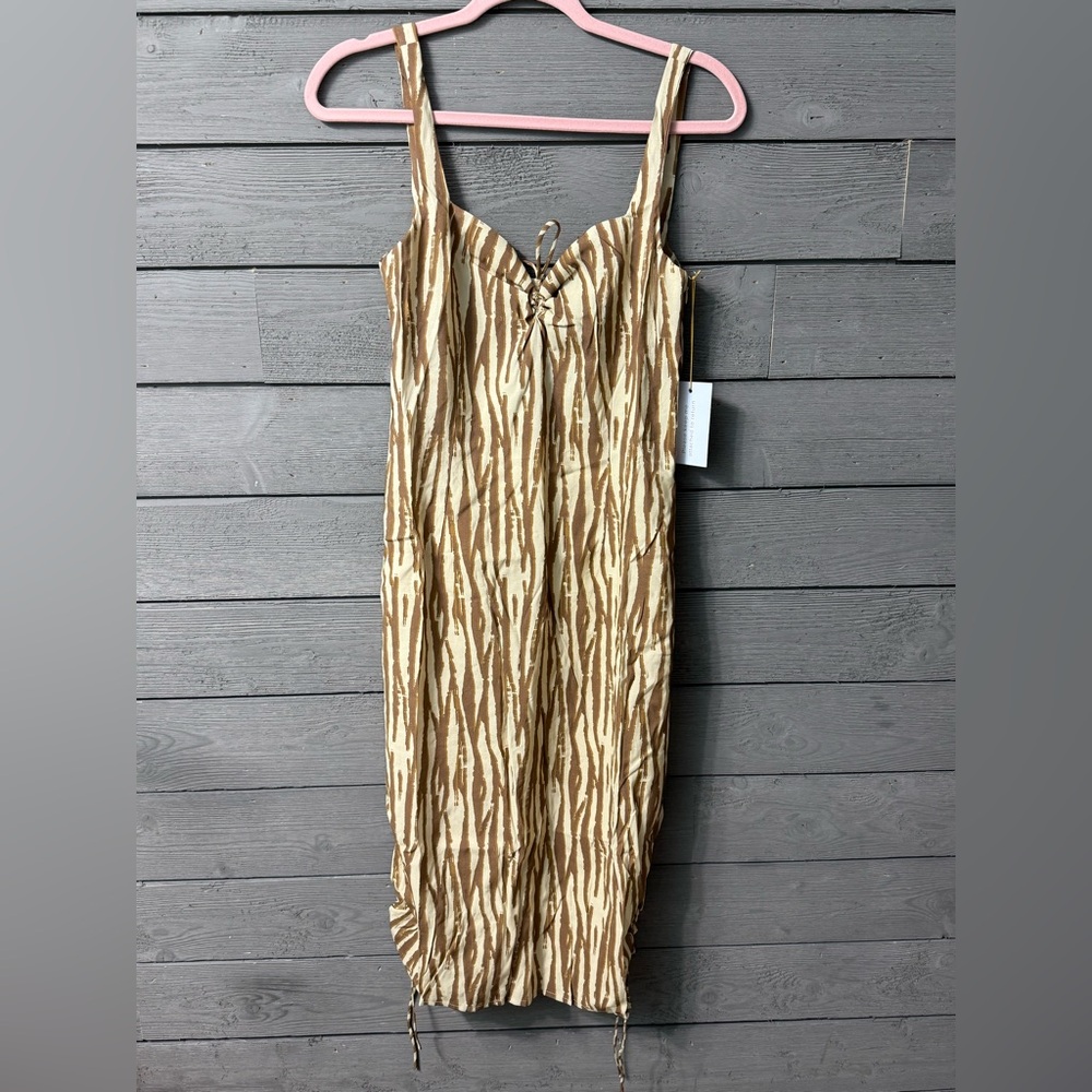 NWT Backyard Roses Ryder Midi Dress Zebra Print Sz XL Summer Club Fest Party - Picture 8 of 15